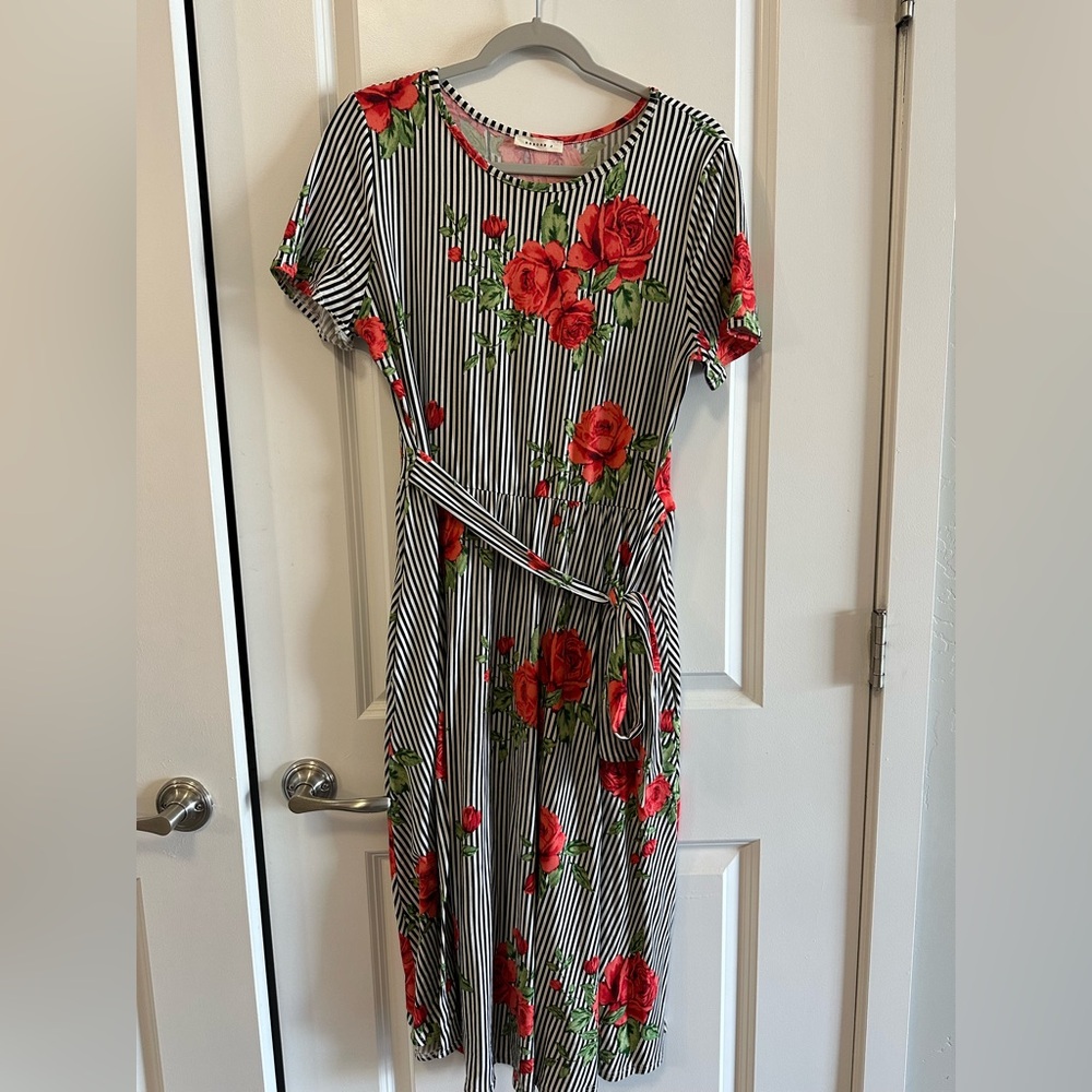 Floral Striped Dress